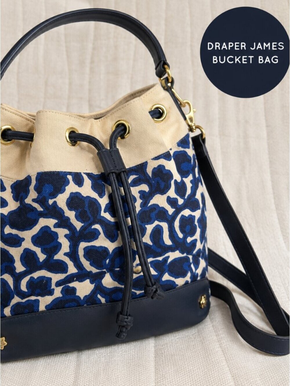 Draper James Shoulder Bag with Geometric Pattern and Drawstring